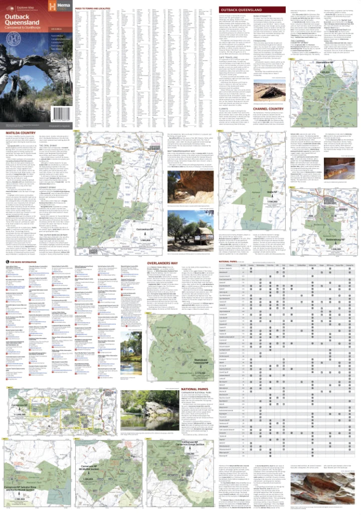 Carte routière - Outback Queensland (Australie) | Hema Maps carte pliée Hema Maps 