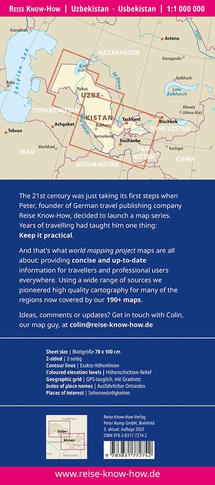 Carte routière - Ouzbékistan | Reise Know How carte pliée Reise Know-How 