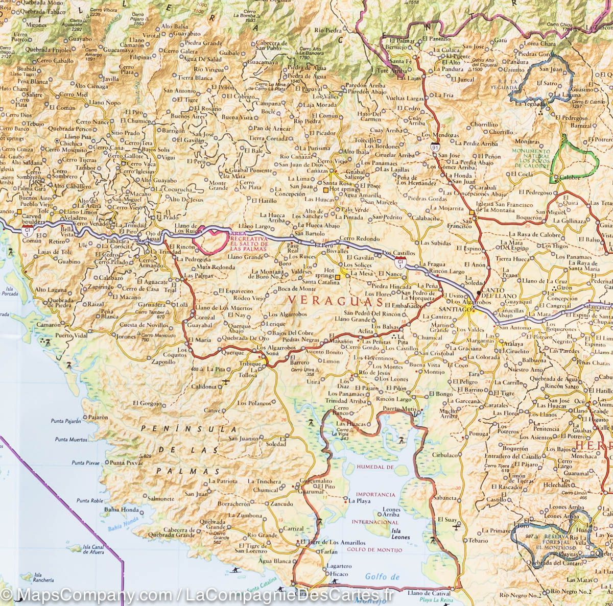 Carte routière - Panama | National Geographic carte routière National Geographic