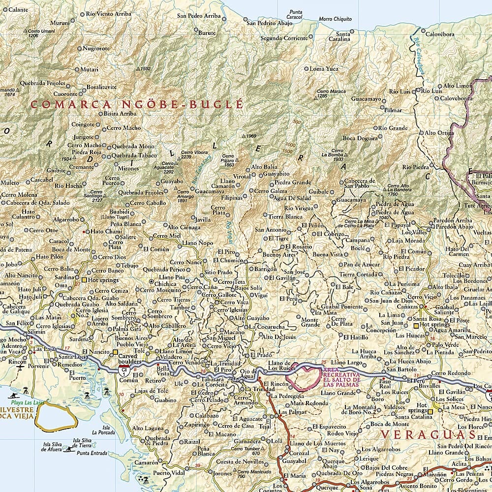 Carte routière - Panama | National Geographic carte routière National Geographic