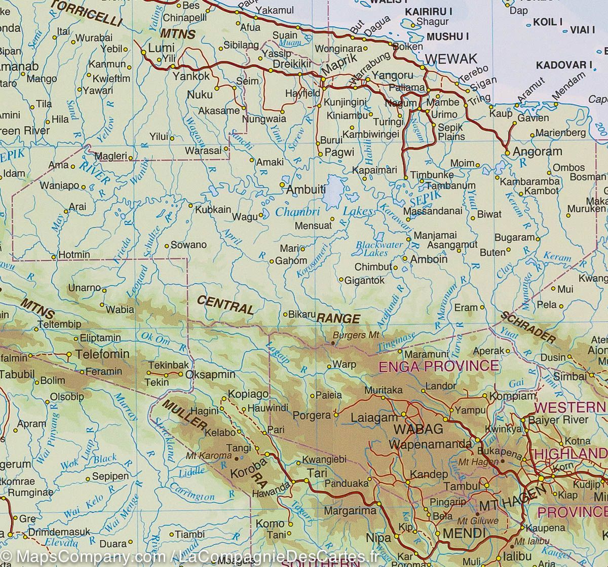 Carte routière - Papouasie & Nouvelle Guinée | Hema Maps carte routière Hema Maps