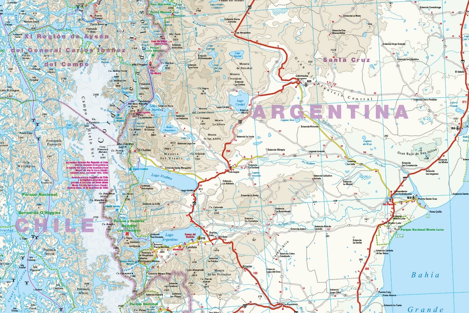 Carte routière - Patagonie & Terre de Feu | Reise Know How carte routière Reise Know-How
