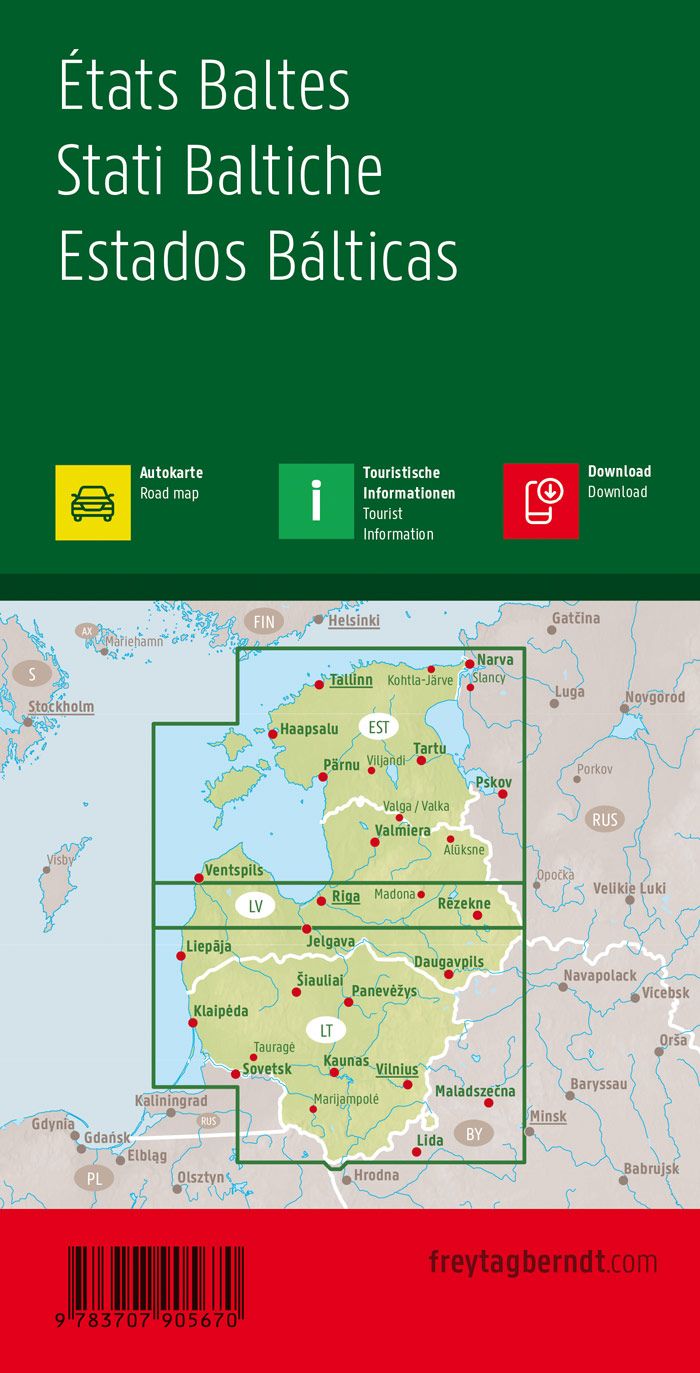 Carte routière - Pays Baltes | Freytag & Berndt carte pliée Freytag & Berndt 