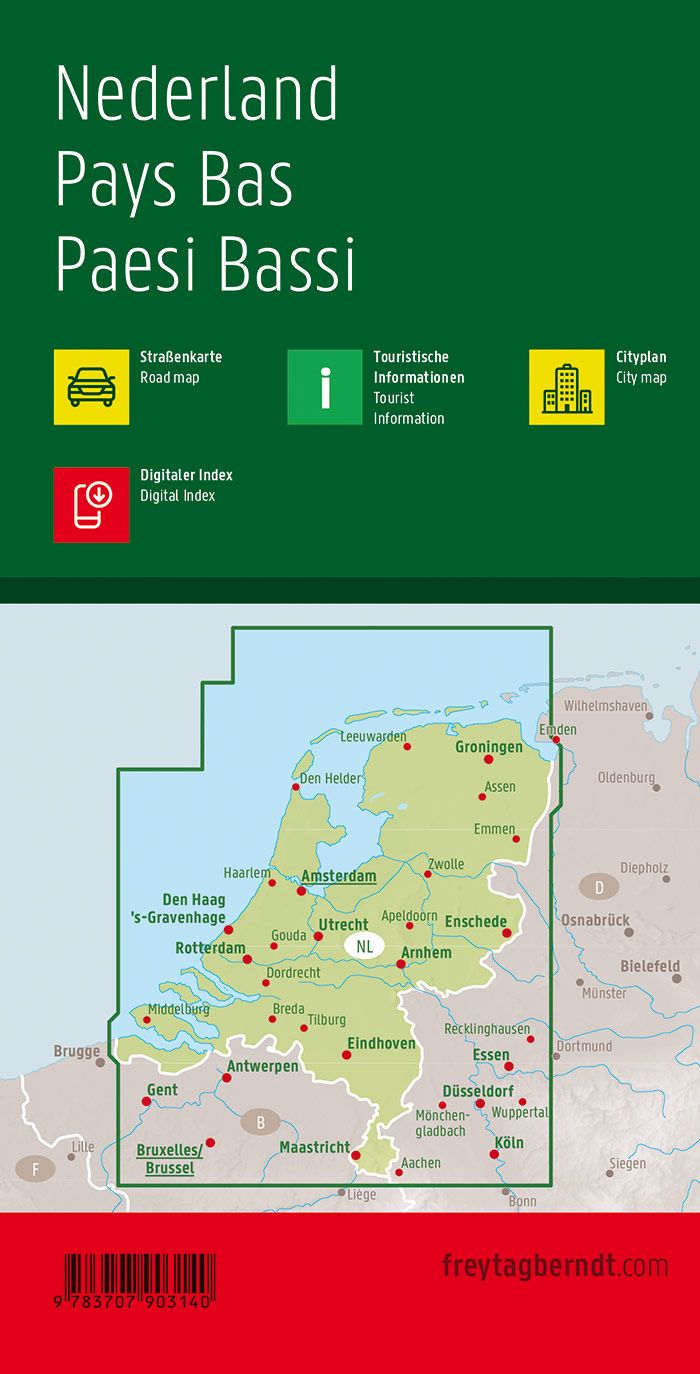 Carte routière - Pays-Bas | Freytag & Berndt carte pliée Freytag & Berndt 