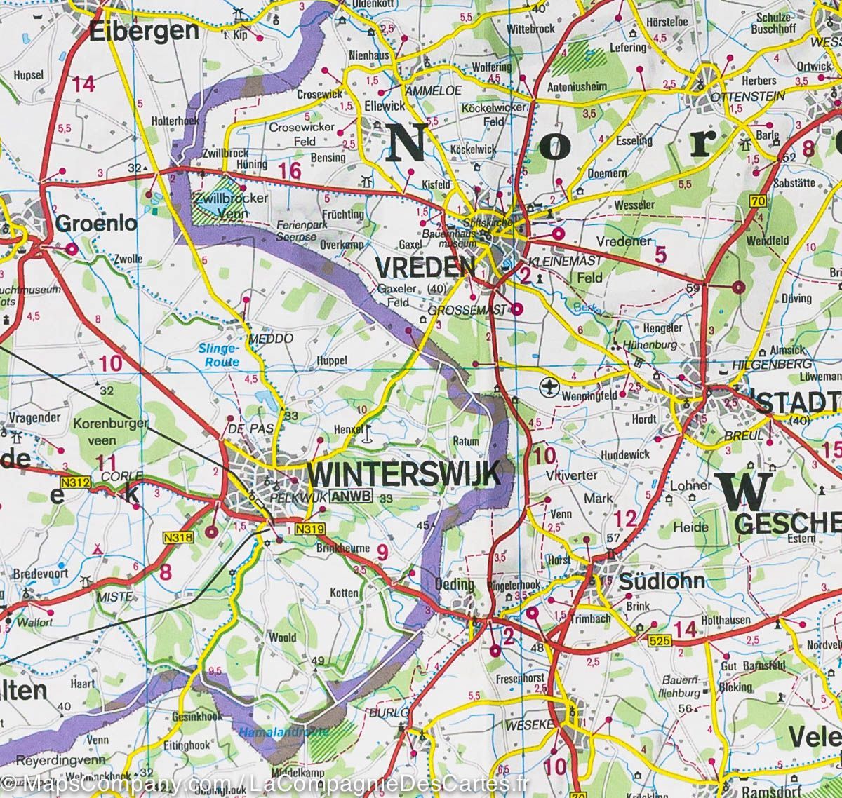 Carte routière - Pays-Bas | Hallwag carte routière Hallwag