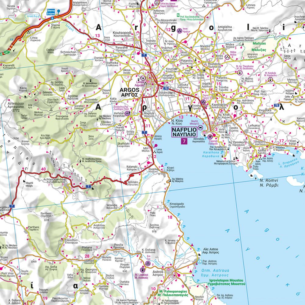 Carte routière - Péloponnèse (Grèce) | Freytag & Berndt carte routière Freytag & Berndt