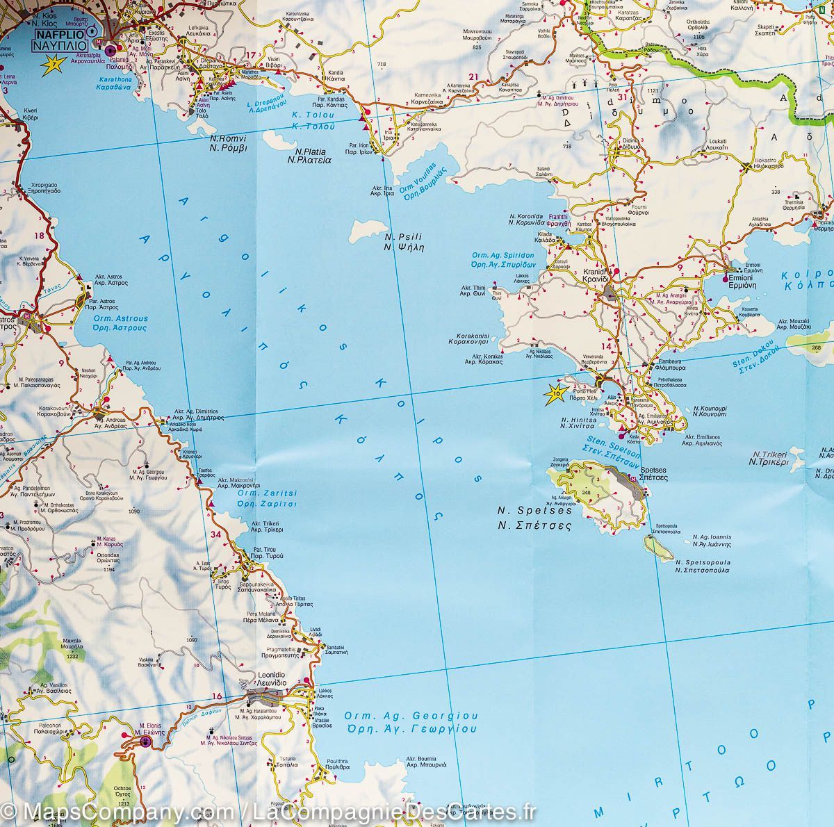 Carte routière - Péloponnèse (Grèce) | Freytag & Berndt carte routière Freytag & Berndt