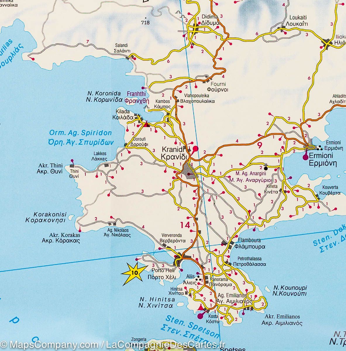 Carte routière - Péloponnèse (Grèce) | Freytag & Berndt carte routière Freytag & Berndt