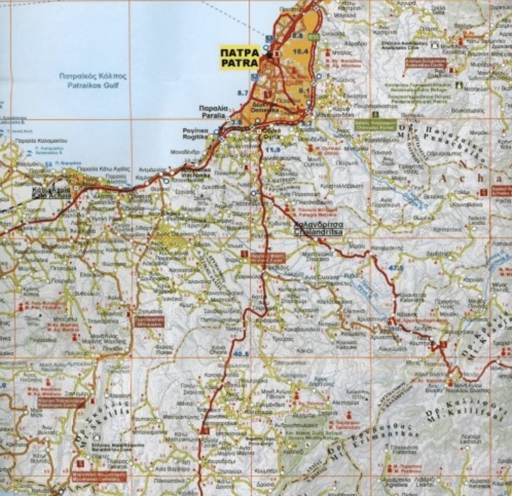 Carte routière - Péloponnèse (Grèce) - n° 56 | Orama carte routière Orama