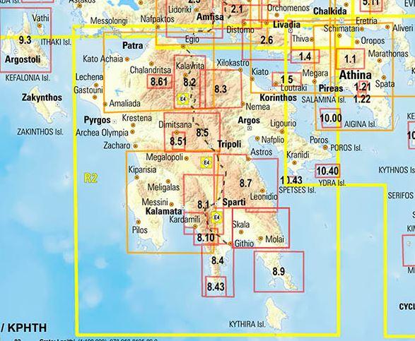 Carte routière R2 - Péloponnèse (Grèce) | Anavasi carte routière Anavasi