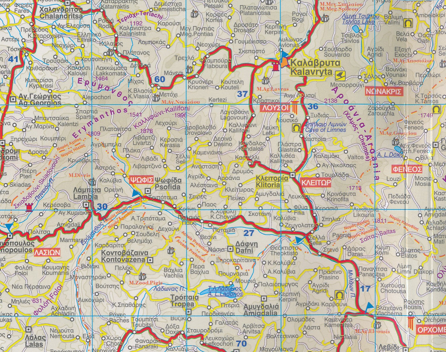 Carte routière - Péloponnèse (plastifiée) - n° 92 | Orama carte routière Orama