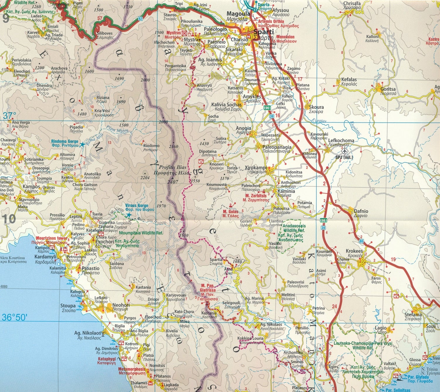 Carte routière - Péloponnèse | Reise Know How carte routière Reise Know-How