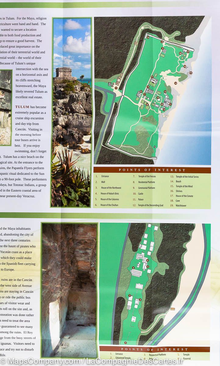 Carte routière - Péninsule du Yucatan Nord (Mexique) | National Geographic carte routière National Geographic