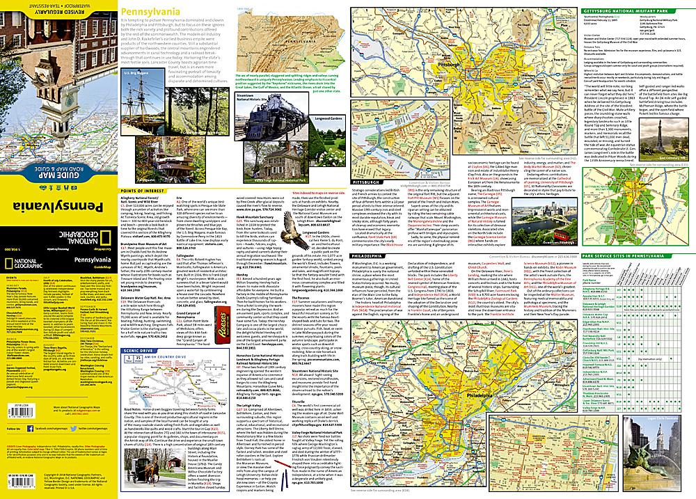 Carte routière - Pennsylvanie | National Geographic carte routière National Geographic