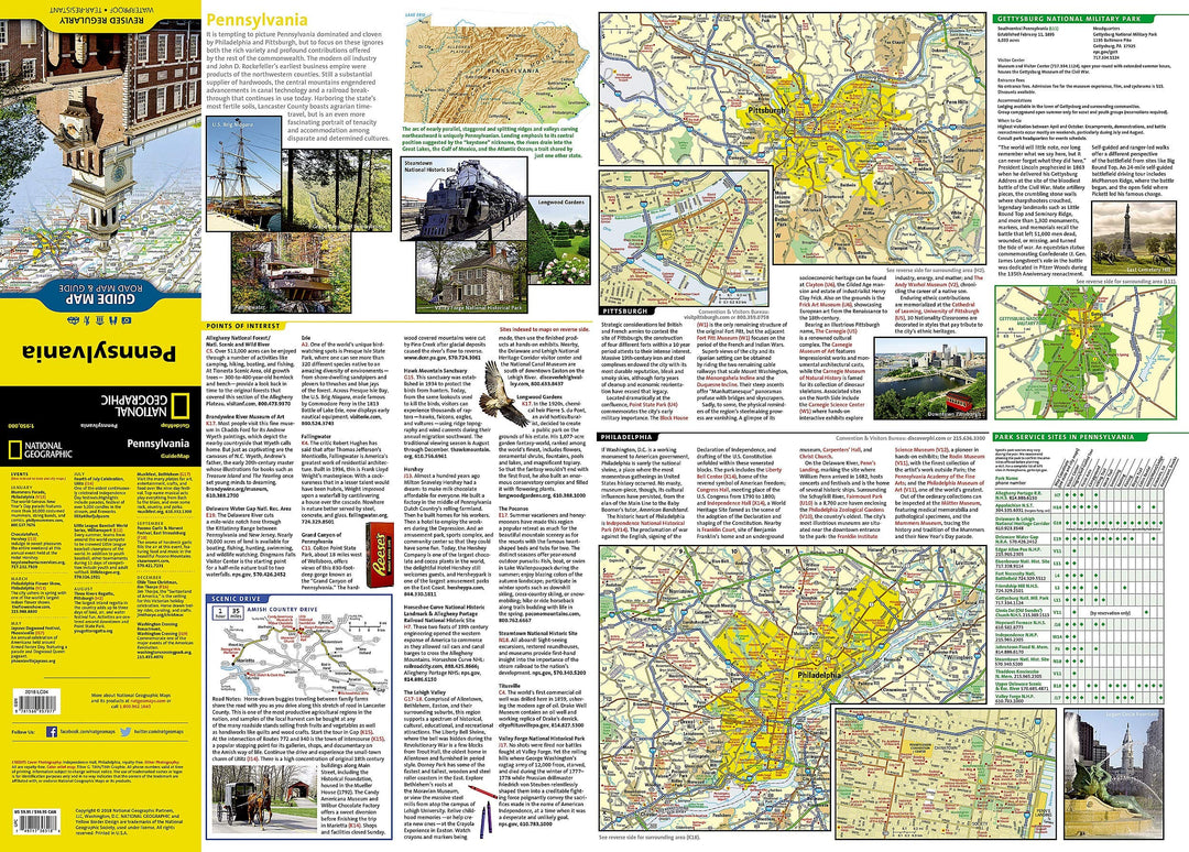 Carte routière - Pennsylvanie | National Geographic carte pliée National Geographic 