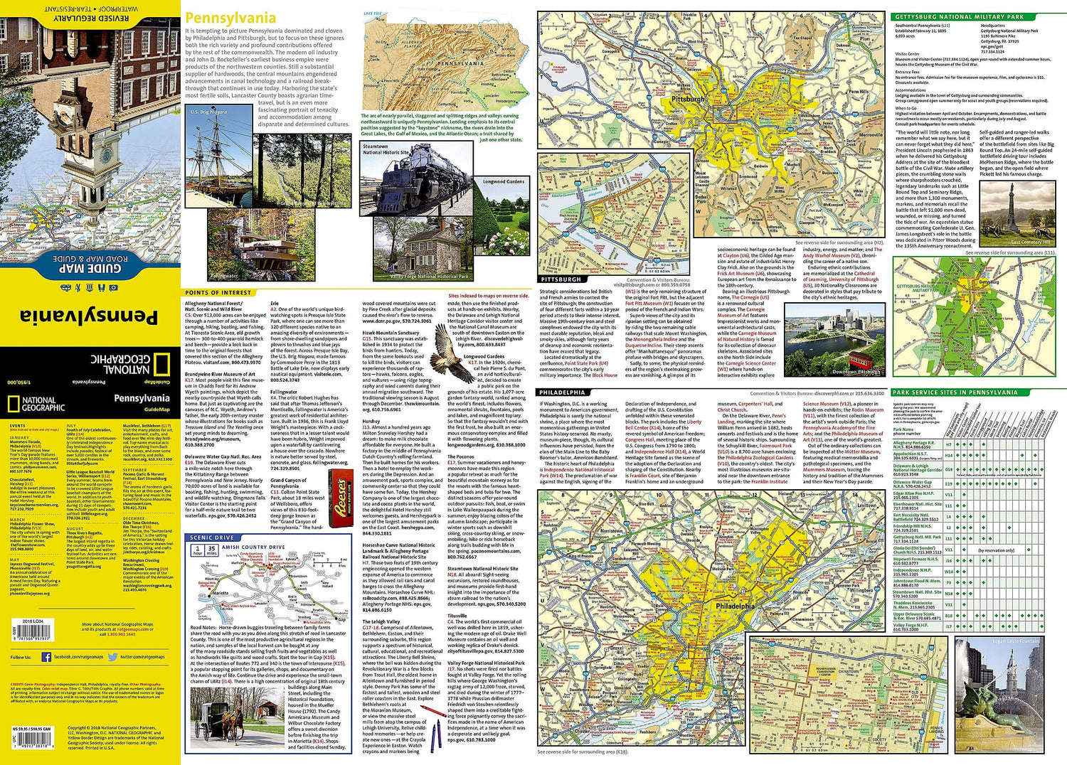 Carte routière - Pennsylvanie | National Geographic carte routière National Geographic