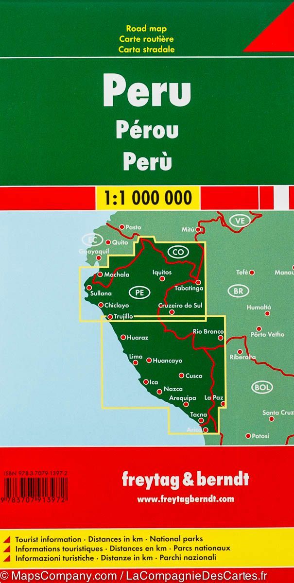 Carte routière - Pérou | Freytag & Berndt carte pliée Freytag & Berndt 