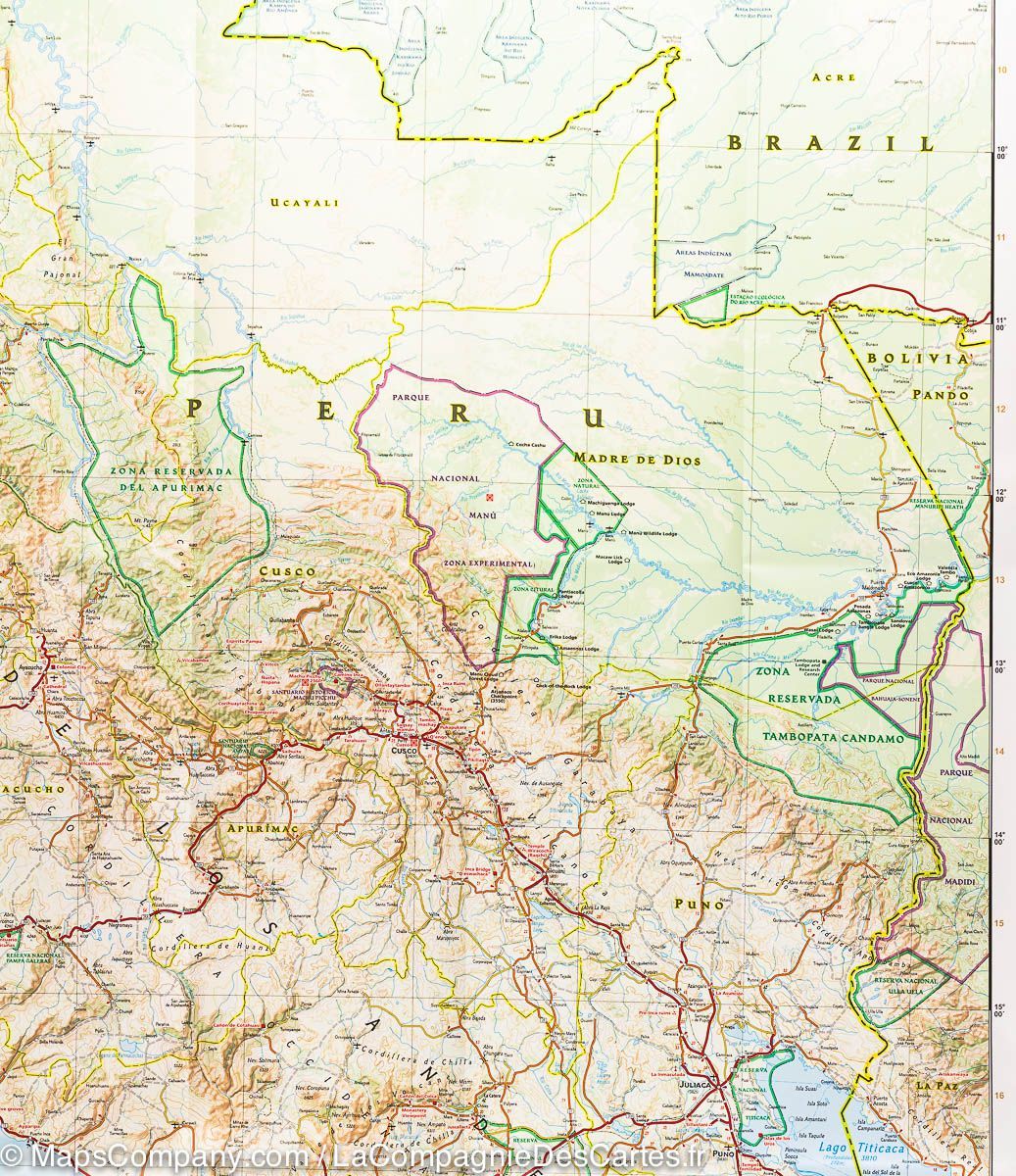 Carte routière - Pérou | National Geographic carte routière National Geographic
