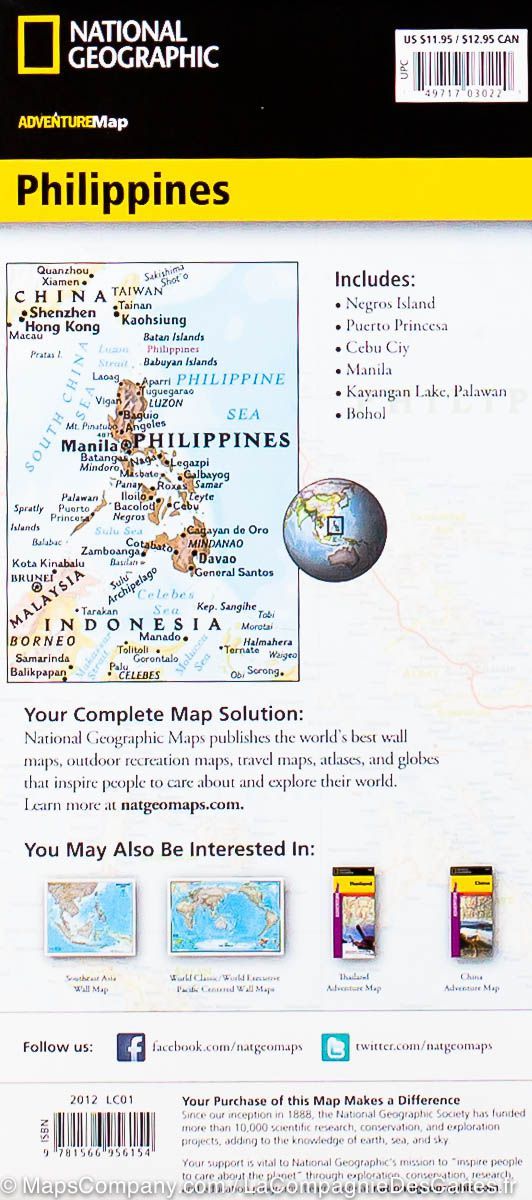 Carte routière - Philippines | National Geographic carte routière National Geographic