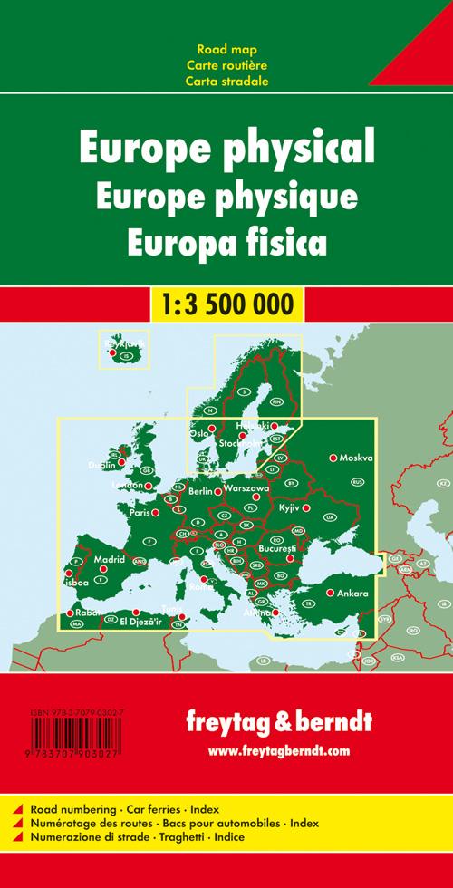 Carte routière & physique - Europe | Freytag & Berndt carte routière Freytag & Berndt