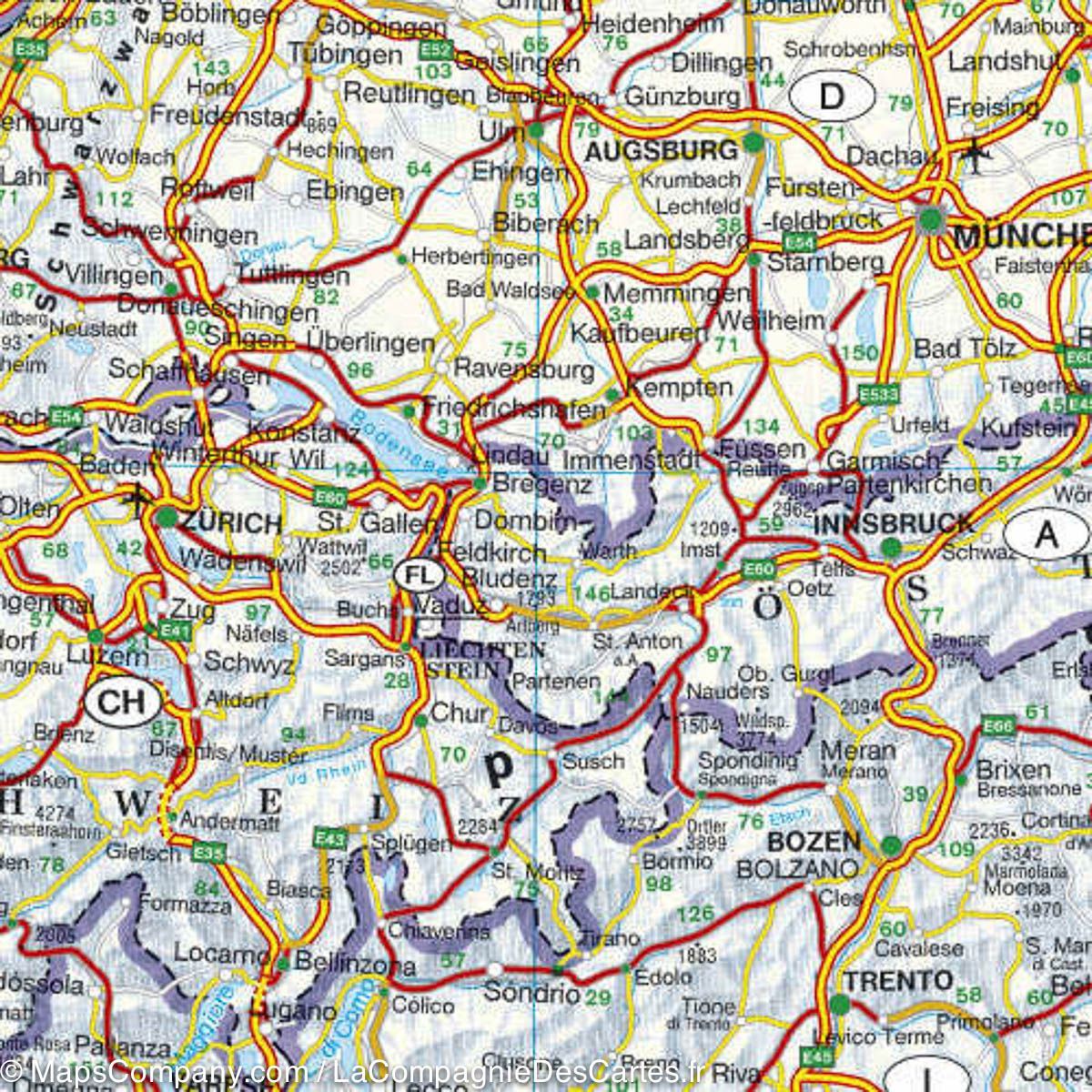 Carte routière & physique - Europe | Freytag & Berndt carte routière Freytag & Berndt