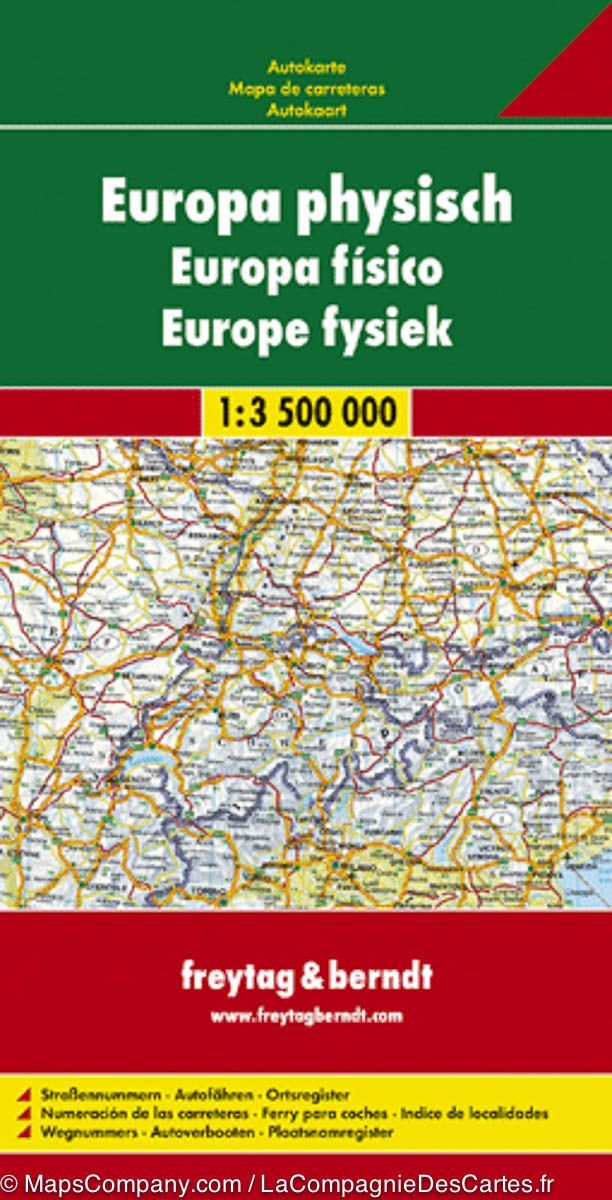 Carte routière &#038; physique &#8211; Europe | Freytag &#038; Berndt - La Compagnie des Cartes