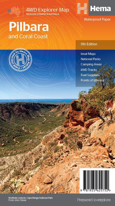 Carte routière - Pilbara, Coral Coast (Australie Occidentale) | Hema Maps carte routière Hema Maps