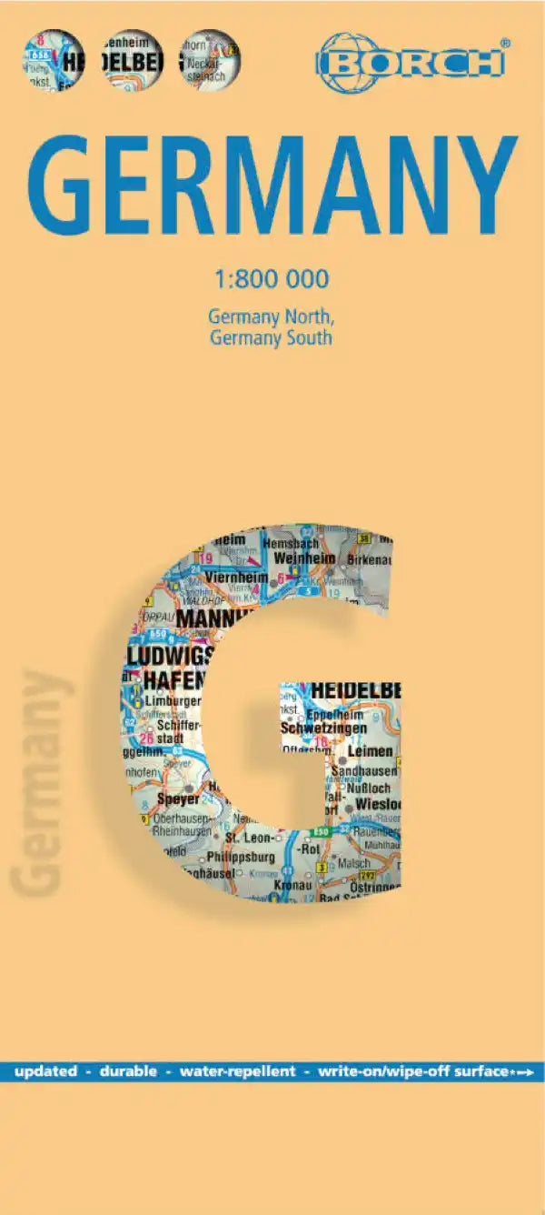 Carte routière plastifiée - Allemagne | Borch Map carte pliée Borch Map 