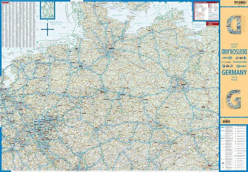 Carte routière plastifiée - Allemagne | Borch Maps carte routière Borch Maps