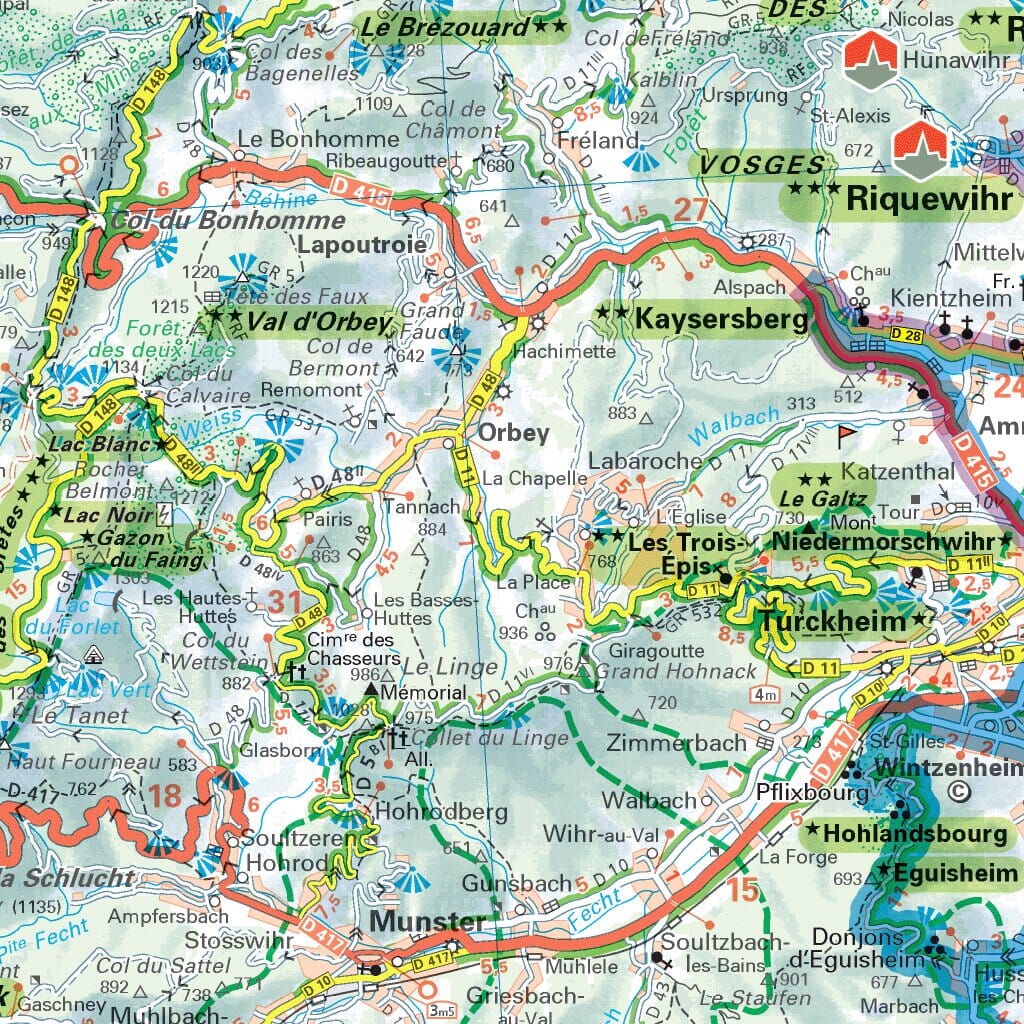 Carte touristique et routière - Alsace | Michelin carte routière Michelin