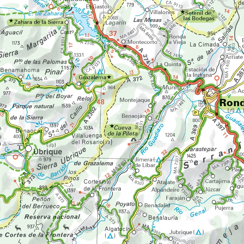 Carte routière plastifiée - Séville, Grenade, Cordoue (Andalousie) | Michelin carte routière Michelin