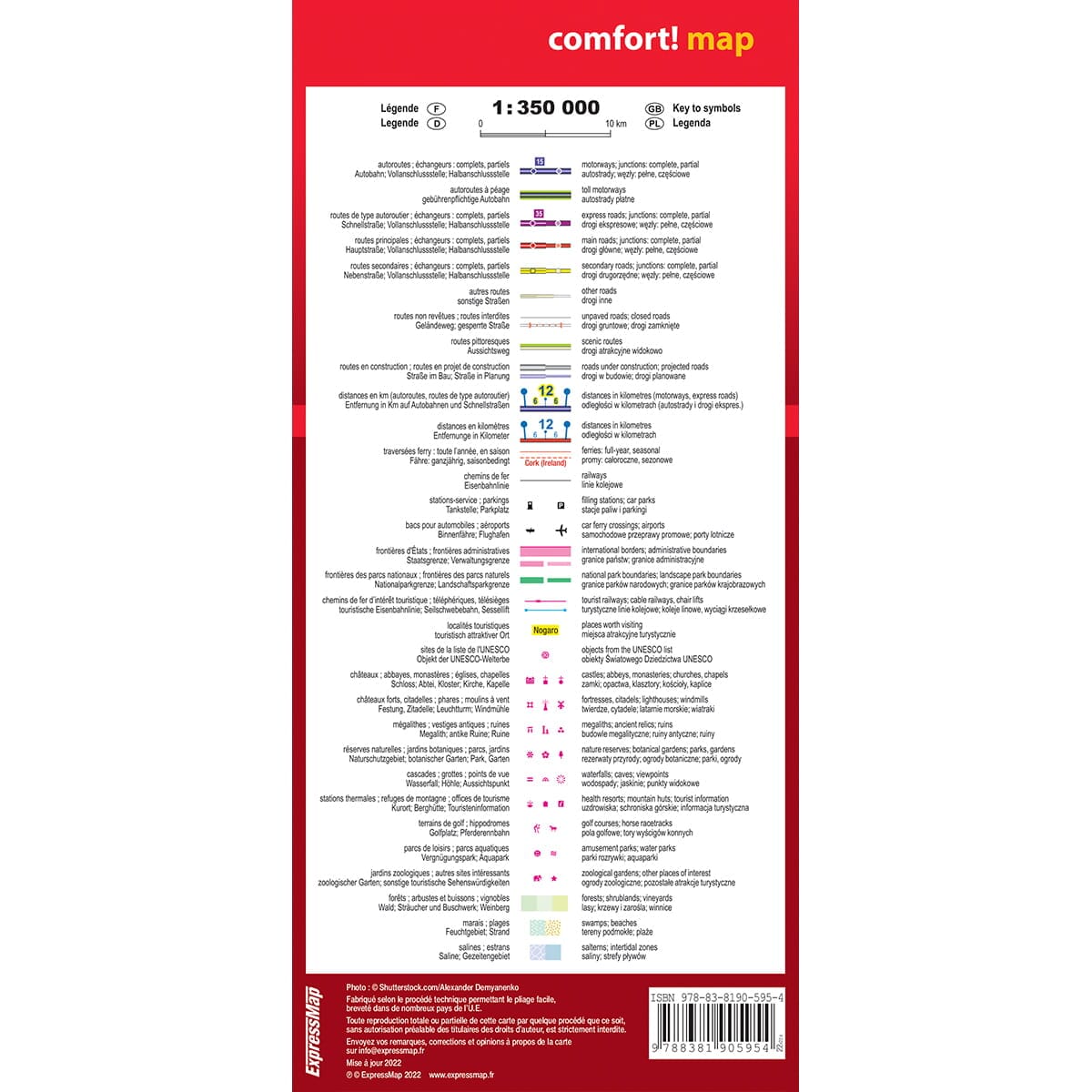 Carte routière plastifiée - Aquitaine | Express Map carte routière Express Map