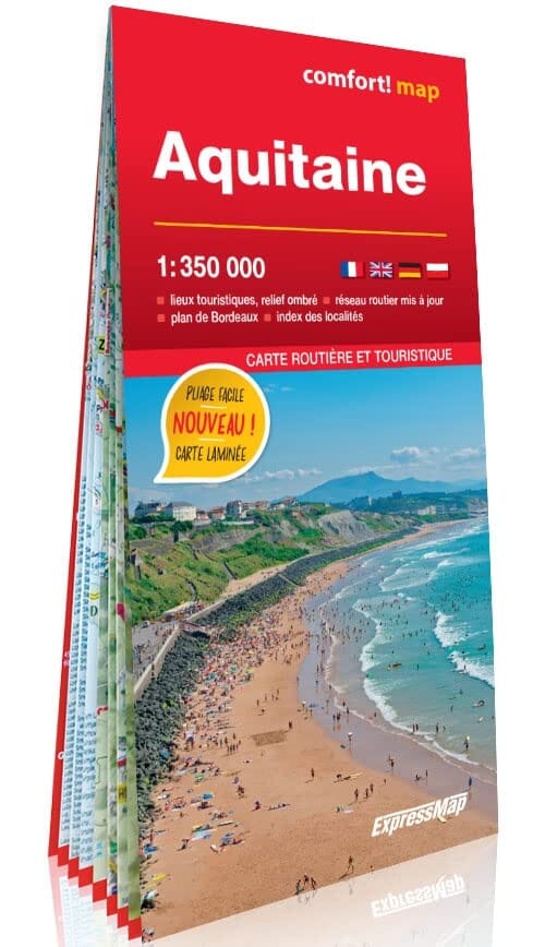 Carte routière plastifiée - Aquitaine | Express Map carte pliée Express Map 