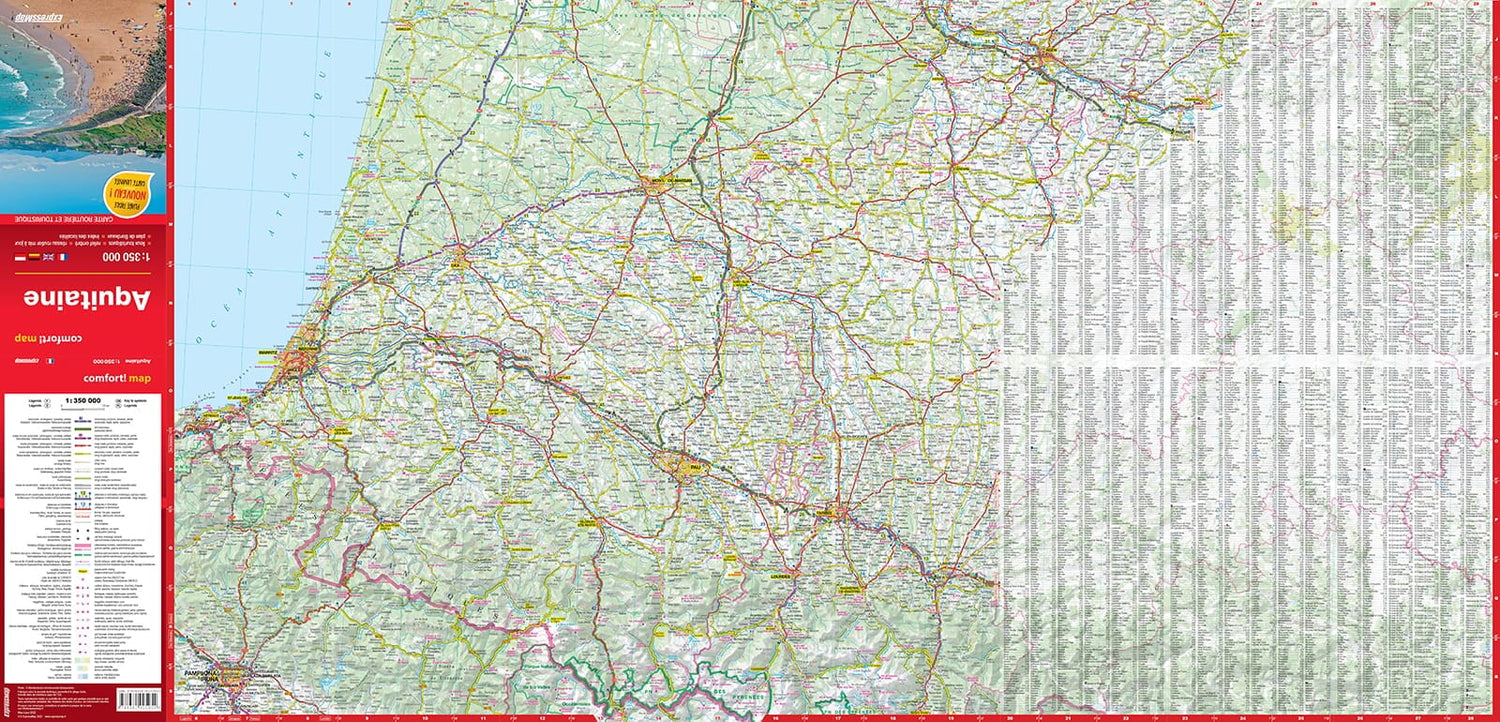 Carte routière plastifiée - Aquitaine | Express Map carte routière Express Map
