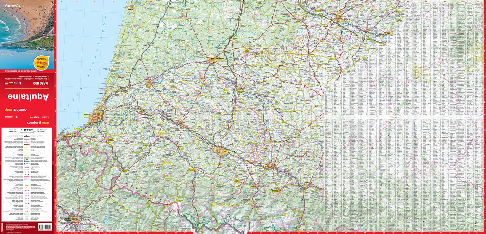 Carte routière plastifiée - Aquitaine | Express Map carte routière Express Map