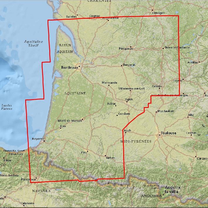 Carte routière plastifiée - Aquitaine | Express Map carte routière Express Map