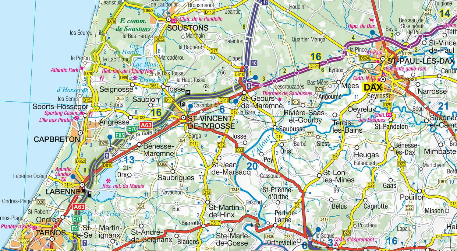 Carte routière plastifiée - Aquitaine | Express Map carte routière Express Map