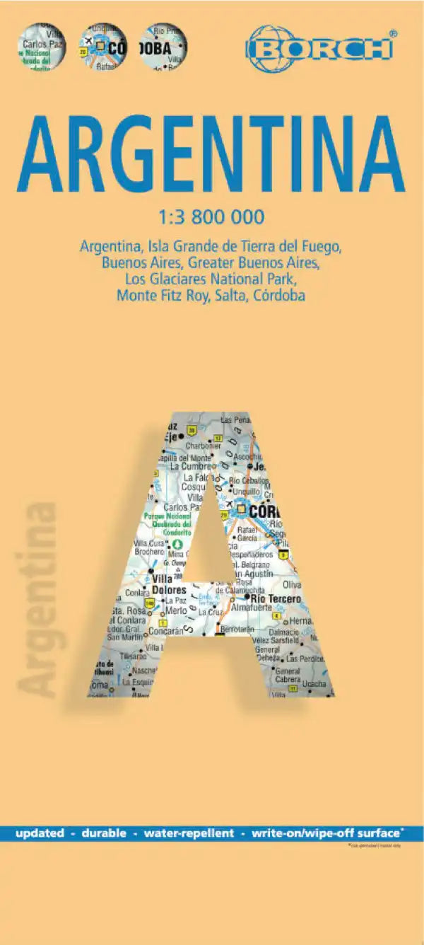 Carte routière plastifiée - Argentine | Borch Maps carte routière Borch Maps