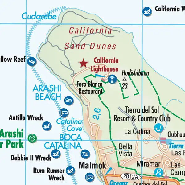 Carte routière plastifiée - Aruba (Petites Antilles) | Borch Maps carte routière Borch Maps