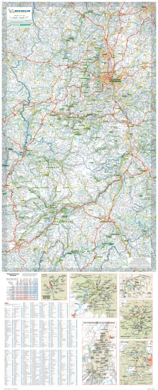Carte routière plastifiée - Auvergne | Michelin carte routière Michelin