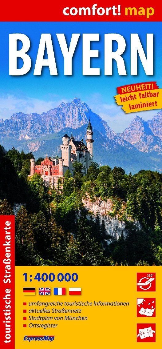Carte routière plastifiée - Bavière | Express Map carte routière Express Map Default Title
