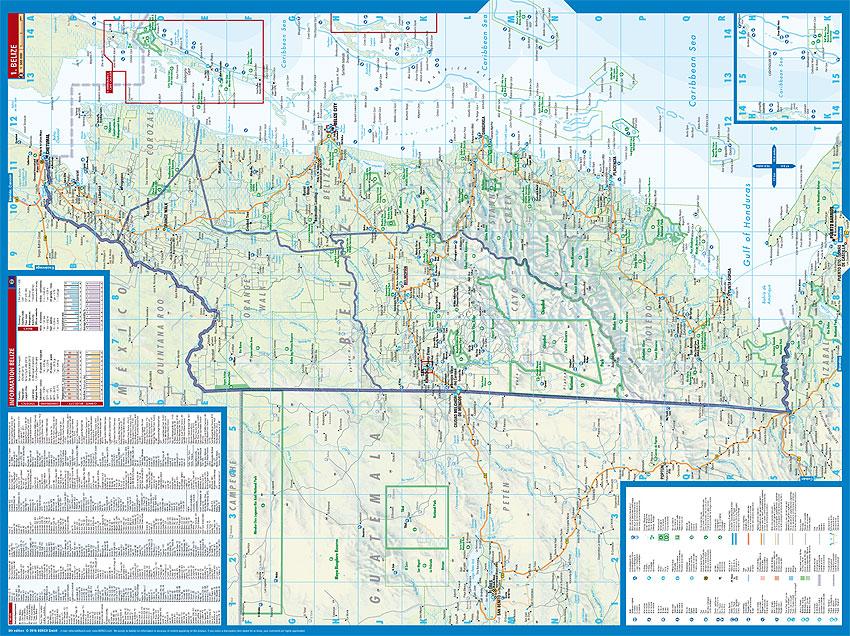 Carte routière plastifiée - Belize | Borch Maps carte routière Borch Maps