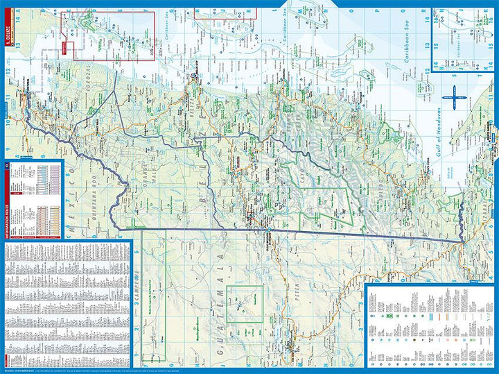 Carte routière plastifiée - Belize | Borch Map carte pliée Borch Map 