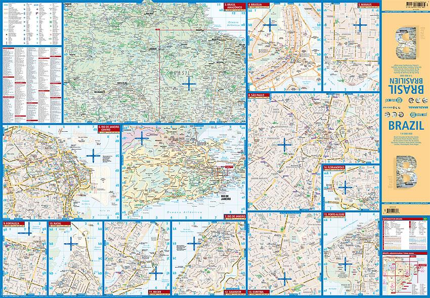 Carte routière plastifiée - Brésil | Borch Map carte pliée Borch Map 