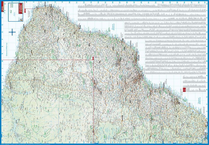 Carte routière plastifiée - Brésil | Borch Maps carte routière Borch Maps