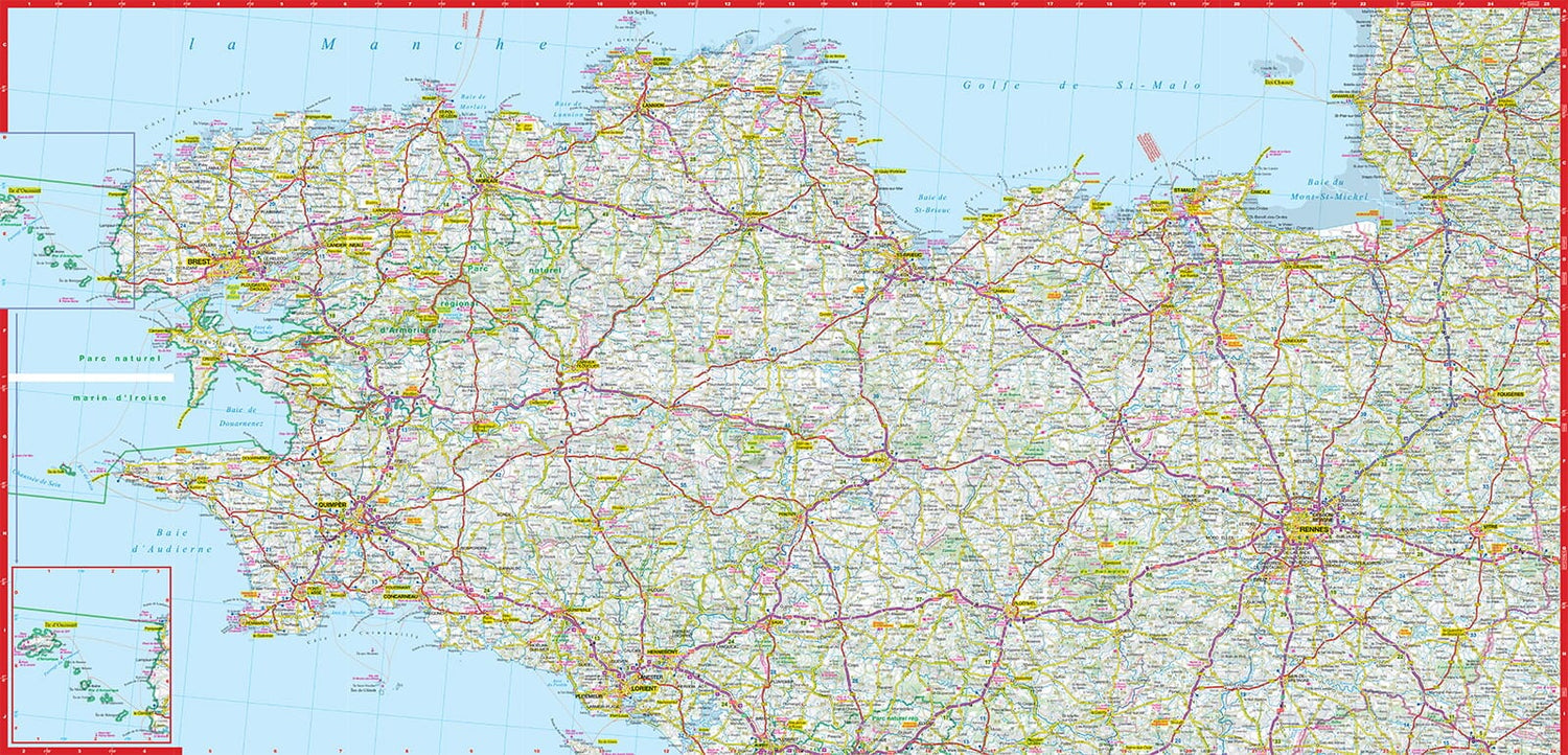 Carte routière plastifiée - Bretagne | Express Map carte routière Express Map