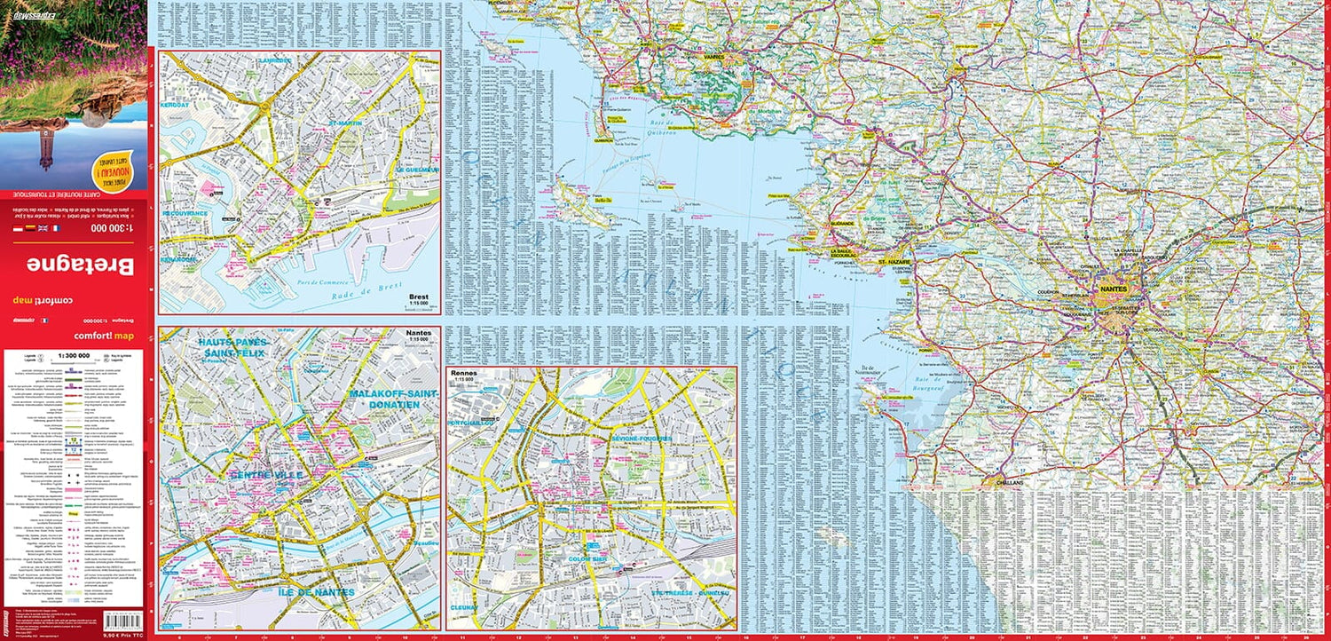 Carte routière plastifiée - Bretagne | Express Map carte routière Express Map