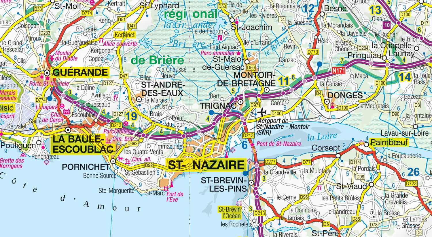 Carte routière plastifiée - Bretagne | Express Map carte routière Express Map