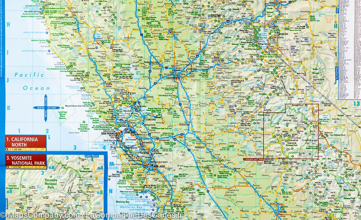 Carte routière plastifiée - Californie | Borch Maps carte routière Borch Maps