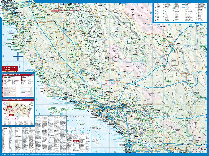 Carte routière plastifiée - Californie | Borch Map carte pliée Borch Map 
